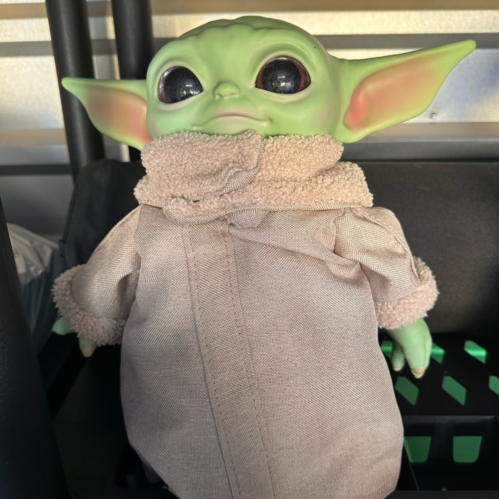 Baby Yoda Mattel Plush Toy with Light Green Body and Beige Robe